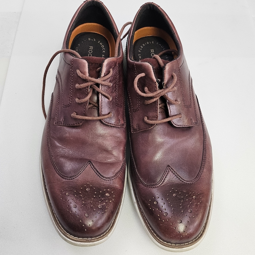 Rockport Kessler Wingtip Oxford Shoes CH5310 Leather Dark‎ Cherry Men 11.5M